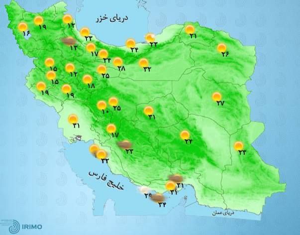وضعیت آب و هوا، امروز ۷ تیر ۱۴۰۱ / وقوع توفان شن در زابل / دمای هوای امروز تهران به ۴۱ درجه می&zwnj;رسد