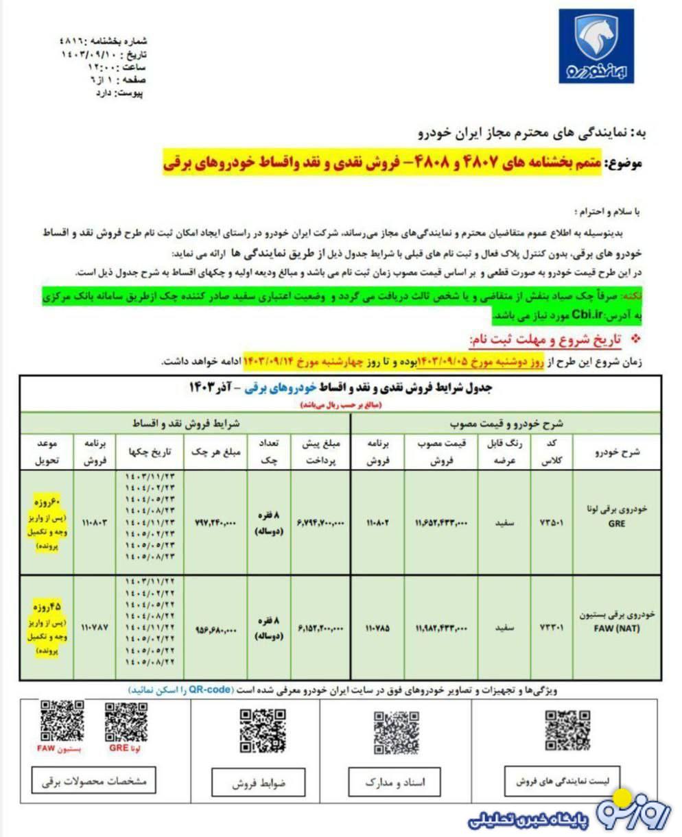 آغاز ثبت نام اقساطی ایران خودرو / با اقساط ۲ ساله از کارخانه خودرو بخرید + تحویل ۴۵ روزه آغاز ثبت نام اقساطی ایران خودرو / با اقساط ۲ ساله از کارخانه خودرو بخرید + تحویل ۴۵ روزه