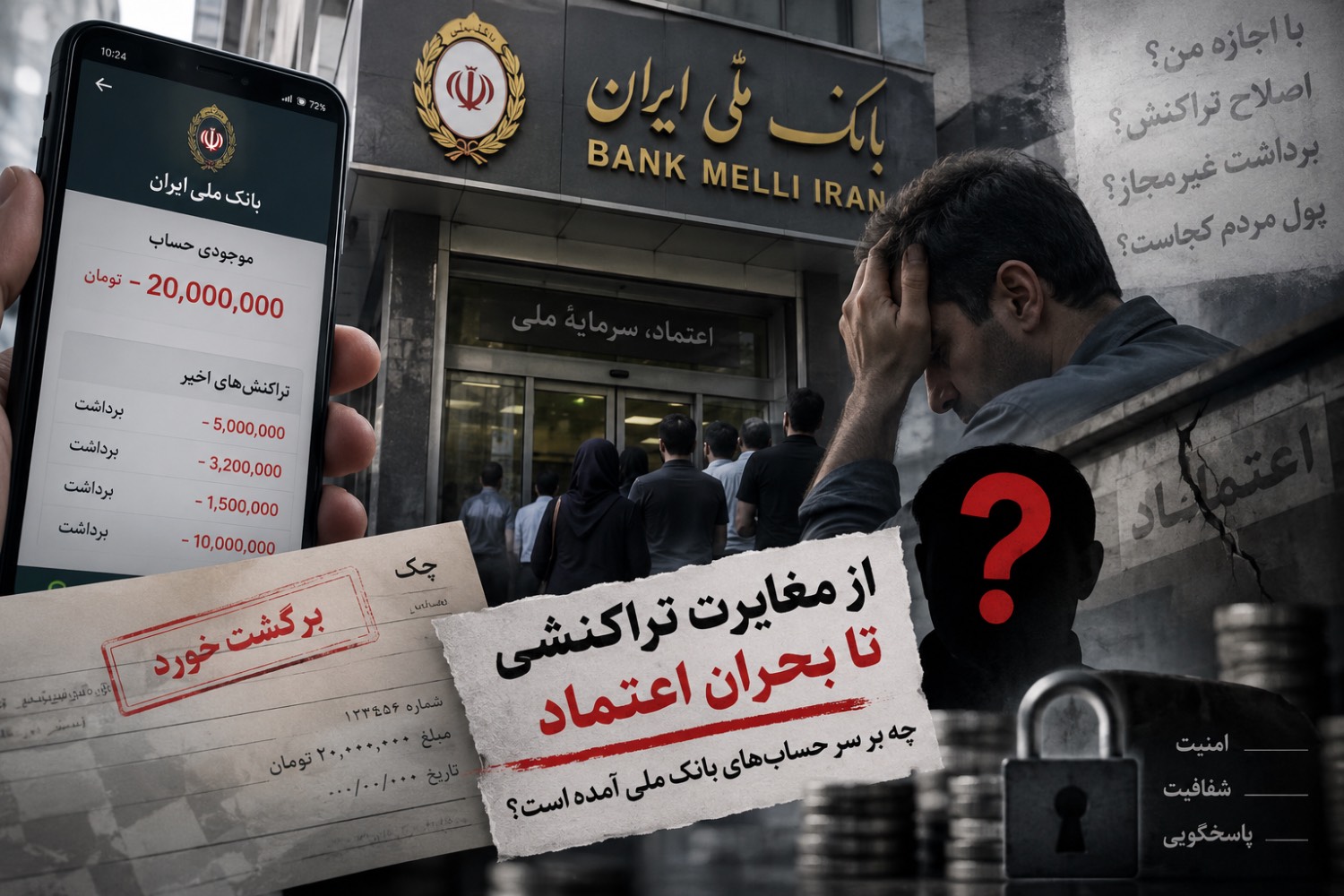 سایه سنگین بیاعتمادی بر بانک ملی/ ابهام درباره کاهش موجودی مشتریان سایه سنگین بیاعتمادی بر بانک ملی/ ابهام درباره کاهش موجودی مشتریان
